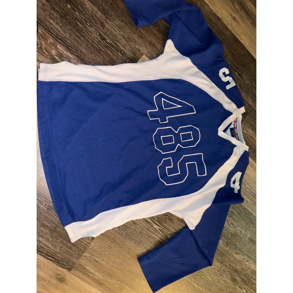Tommy jeans Mens Royal‎ White 485 Graphic Mesh Long Sleeve Athletic Jersey y2k